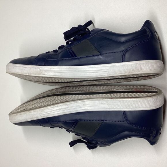 Lacoste Men’s Europa LCR Navy & White Synthetic Leather Sneakers Size 13 - Picture 9 of 12